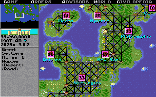 Screenshot of Civilization 1
